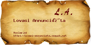 Lovasi Annunciáta névjegykártya
